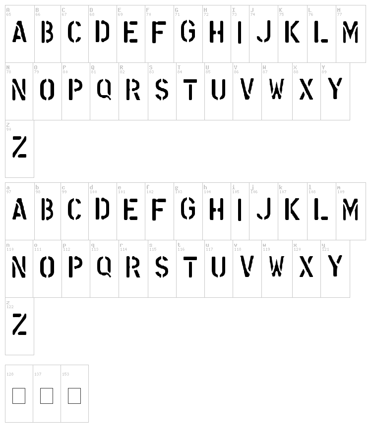 N&D font map